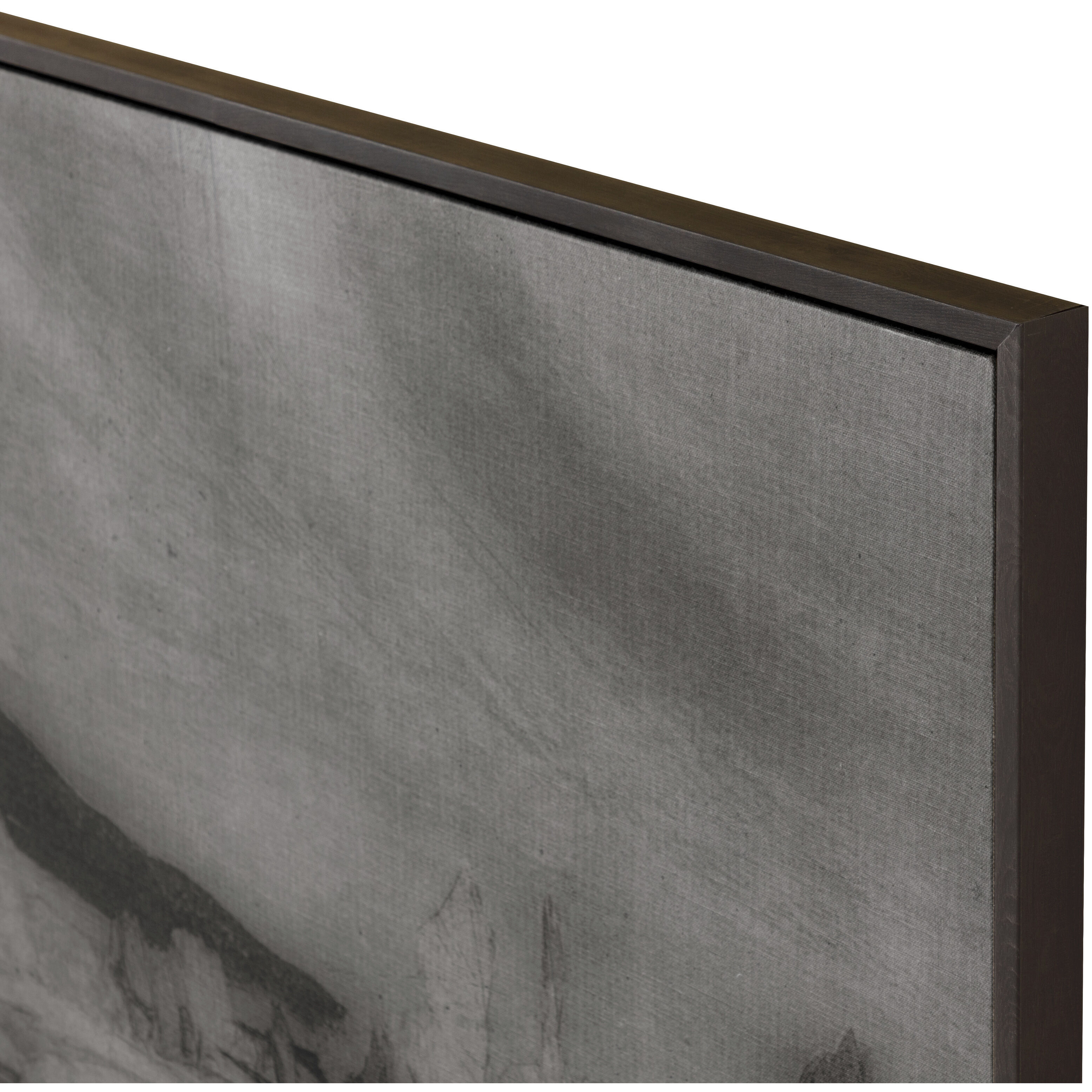 Antique Brown Floater Frame Wall Art, Landscape